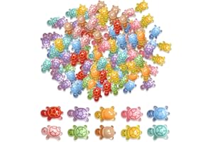 Guegine 200 PCS Mini Turtles, Resin Turtles, Tiny Resin Animals, Luminous Design, Suitable for Potted Decoration, Garden, Landscape, Aquarium (Multi Color)