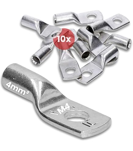 KX-ENERGIE 20er-Pack Rohrkabelschuhe SC1.5-4 – M4, 1,5mm², Unisoliert, Verzinntes Kupfer, Für Kfz & Verteiler