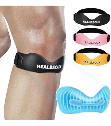 Bandes De Rotule Pour Genou - 2 Paires, Sangles Élastiques En Caoutchouc, Noir Et Blanc, Réutilisables Pour Sport
