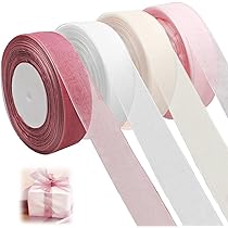 Aeaocvo Wit chiffon lint, 20 mm breed, wit organza lint, 45