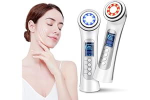 CARER BEAUTY Appareil Anti Rides Visage Appareil, 4 en 1 Dispositif de Beauté RF avec EMS Photothérapie Vibration Anti-rides et Anti-âge Soins du Visage pour les Femmes
