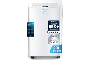 Pro Breeze OmniDry Smart Avfuktare 20L/dygn med WiFi & App | 4L Tank, Tvättorkningsläge, Automatisk Hygrostat, Nattläge & 24h