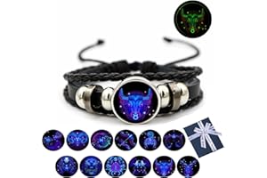 Pnedeodm Zodiac Signs Spirit Bracelet, Multilayer Adjustable Twelve Constellation Zodiac Leather Bracelets, 2023 NEW Zodiac Bracelet, Serene Manifestation Bracelet for Women Men (Taurus)