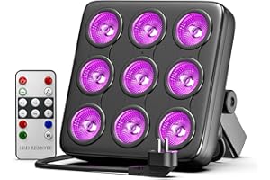 Rtktoup 45W Par LED, RGBW LED Lumière de Scène Carrée à, Lumières de Fête avec d'activation Sonore Télécommandé DMX 8CH, Pour L'éclairage Architectural des Discothèques des Boîtes de Nuit