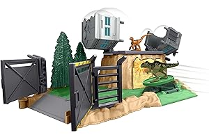 Jurassic World Minis Set de juego Ataque del dinosaurio gigante Dinosaurio con accesorios de juguete, regalo para niños +4 años (Mattel HFF12)