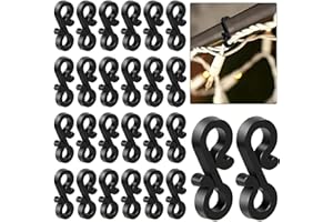 KARBAG 150Pcs Outdoor Light Clips, Black Gutter Hooks S Clip Hooks Gutter Clips for Lights Mini Gutter Hooks Clips Weatherproof Outdoor Light Hooks Clips for Xmas,Party Decoration Outside String Light