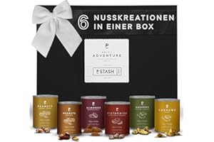 ‎P-STASH P-Stash Black Box Nussmischung - 6er Box Nüsse Mix - Cashews, Mandeln & Pistazien - Mixed Nuts mit einzigartigen Gewürzkombinationen, handgeröstet in Berlin (6er Box, Spicy Adventure)