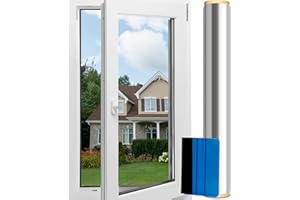 CHEERHOM 45 x 200 cm Pellicola di protezione UV per finestre da interno o da esterno, pellicola di protezione termica per finestre, pellicola a specchio per finestre