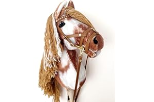 HORSE & TOYS Hobby Horse Hobbypferd groß A3 (Pferd auf einem Stock) komplett mit Geschirr wie auf dem Foto (Sabino)
