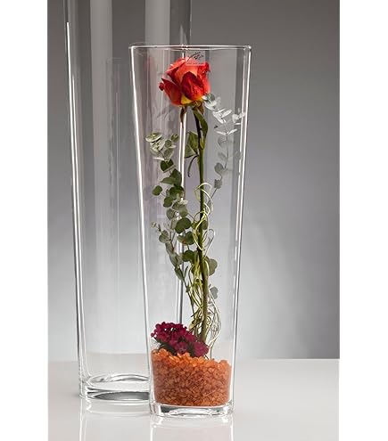 Vaso Da Pavimento In Vetro Trasparente 60cm X Ø19cm - Portafiori O Portalumini Decorativo - Foto 13