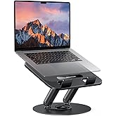 OMOTON Laptop Ständer, Robuste Metallbasis, 360° drehbarer Ständer, Faltbarer ergonomischer Laptop-Ständer für kollaboratives
