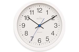 Acctim Bromham Non Ticking Sweep Seconds Hand Wall Clock 20cm Diameter (White)