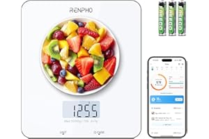 Balance de Cuisine Numérique RENPHO, Balance électronique pour La Cuisson et le Café, Appareil de Balance de Cuisson pour Céto, Macro, Calories et Perte de Poids avec Application pour Smartphone