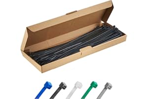 HAUS PROJEKT Noir Lot de 100 Attaches Zippées Industrielles de Qualité Supérieure, 300 mm x 3,6 mm, Multifonctionnelles, en Plastique, pour Usage Intérieur et Extérieur, Gestion des Câbles, Fils, Maison, Bureau