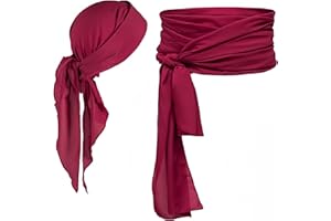 Proumhang Pirate Costume Accessories Set Pirate Sash Belt Headband Waist Belt Pirate Captain Medieval Large Sash Pirate Head Scarf Bandanas for Halloween Kids Adult