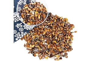 Orientrea 500 Gramm Tigerauge Trommelsteine, Mini Tigerauge Edelsteine Ladesteine Granulat/Mini Chips, Tigerauge Heilsteinen, In Einer Geschenkbox verpackt