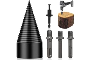 xiaoxiaozhijia Spaccalegna per trapano 42 mm con 4 Manici,Cono Spaccalegna per Trapano per Martelli Elettrici,Cacciavite a Batteria