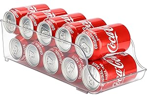 Puricon 【1Packs】 Organizador de Latas y Botellas para Refrigerador, Contenedores Apilables de Plástico para Almacenamiento de Bebidas, Frutas, Verduras, Aperitivos, etc. -Transparente