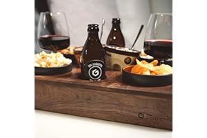 TDL GADGETTI – Couchbar (Nussbaum): Die All-in-One Snackbox aus Echtholz für einen entspannten Filmabend mit ausreichend Platz für Schalen, Tassen & Weingläser - Sofatablett, Sofa Butler