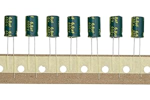 HUABAN 50 piezas 400V 6.8UF 8x12mm Condensador electrolítico de aluminio de inserción de Alta Frecuencia LOWESR con funda verde 400 Volt 6.8 UF