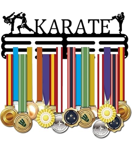 CREATCABIN Porte-Médailles Jogging,Support Mural Médailles Park Run,Étagère,Cintre Pour Médailles,Arbres Noirs,Décoration Murale,Organiseur Médailles Pour Suspendre Plus 60 Médailles,Ruban 40x15cm