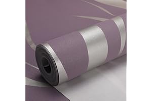 Swehooirt 0,53m x 9,5m Tapete Lila Vliestapete 3D Modern Minimalistisch Wallpaper mit Wave Muster Leicht Glänzend - Streifentapete Wanddekoration in Wohnzimmer, Flur,Schlafzimmer und Büro