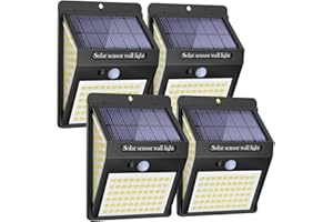 litogo [4 Pack 140LED Solar Security Lights Outdoor, Solar Motion Sensor Lights 270ºWide Angle Waterproof Solar Powered Durable Wall Lights Outside 3 Modes for Garden Fence Door Yard Garage Pathway
