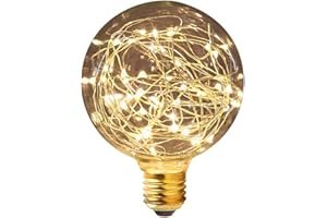 Lampadina Vintage,KINGCOO G95 E27 3W Globe Edison Atmosfera Lampada Lampadine LED Luce Stella Lampadine a Incandescenza per Interni Lampadine Risparmio(Bianco Caldo)