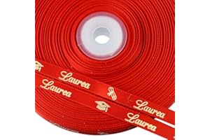 FLOFIA 45mt Nastro Doppio con Scritta Laurea, Raso Rosso per Decorazione Bomboniere, 50 iarda x 9mm