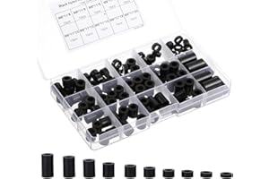 PSYQTSUARY Zestaw podkładek dystansowych z tworzywa ABS, okrągłe, czarne, nylonowe, niegwintowane, nylonowe, okrągłe, dystansowe, czarne, tworzywo ABS, 6,2 mm