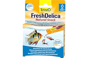 Tetra FreshDelica Brine Shrimps 16 x 3g, Mangime Naturale per Tutti i Pesci Ornamentali