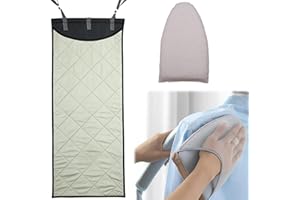 QSLKI Bügelunterlage 115 x 48cm, Bügelmatte für Hinter der Tür, Bügelkissen Tragbares, Bügeldecke Home, Bügelunterlage Hitzebeständig, Rutschfeste Bügelunterlage mit Bügelhandschuhe für Tischplatte
