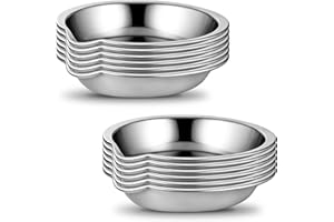 XTHROTSENK 12 Stück Edelstahl Farbschale Palette Malen Kleine Runde Farbwanne Make-Up Palette Mischpalette Silber Farbmischpalette für Home Store Aquarelle Handwerk Malerei(ca. 5x5x1,5 cm)