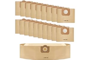 NUANGOO 20 Sacs d'aspirateur pour Karcher WD3/MV3/ WD 3 Premium,Sacs Filtrants en Papier 6.959-130.0 Compatible A2201/2204/2504/2554/2251/2604,SE 4001 4002, Filtre Sacs en Papier Aacs d'aspirateur
