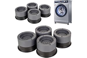 SLIIMU 8 Stück Schwingungsdämpfer Waschmaschine Füße Matte, Anti Vibrations Waschmaschinenunterstützung, Antirutsch Vibrationsdämpfer Waschmaschinenunterlage, Stoßdämpferr Waschmaschine Auflage