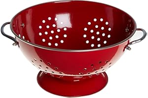 Premier Housewares - Escurridor esmaltado con Asas (13 x 23 x 23 cm), Color Rojo