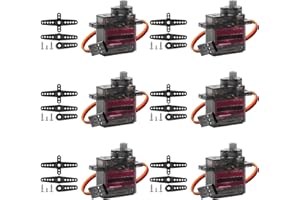BEHOGAN Lot de 6 engrenages en métal servomoteur : servo micro servo moteur compatible avec Arduino, micro servo 180 degrés mini moteur pour modèle Arduino bras robotique avion, transmission servo entièrement