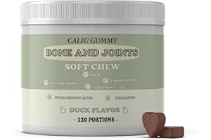 CALIU GUMMY CALIU Pet Care | Gummies Articulations Chiens et Chats | 120 Unités | Glucosamine, Chondroïtine, MSM & Collagène | Curcuma & Boswellia | Acide Hyaluronique, Vitamines C-D3 & Zinc | Saveur Canard