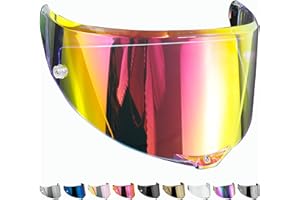 Everalo Kompatibel mit Agv Race 2 Visier - Race 3 - Pista - Pista Gp - Pista Gpr - Pista Gp RR - Corsa - Corsa R - Gt Veloce - Veloce S - Helmvisier Pinlock und Tearoff Ready (Revo Gold)