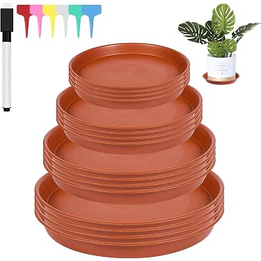 KEILEOHO Plantenschotels – 20 Stuks – 23 Cm – Rood – Plastic – Binnen & Buiten – Overtollig Water Opvangen