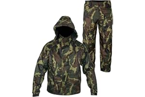 A-pro Rainsuit Impermeable Pantalon Chaqueta Pesca Caza Capucha Traje lluvia Verde S