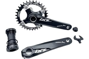 PLATTBK Pédalier VTT 170 mm avec 104 BCD 32T/34T/36T/38T, pédaliers à vitesse unique, plateau rond pour VTT