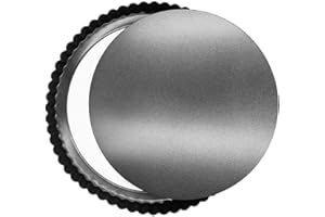 SPLENDR Tarte Moule à Tarte , Poêle à Quiche, Moulle a Tartelette Inox, Peut être Utilisé pour Faire des Gâteaux, des Pizzas, des Tartes, etc (Noire)