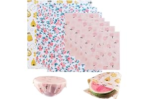 ‎MSUITABLE 9Pack Wiederverwendbare Bienenwachs Lebensmittelverpackungen Bio Bienenwachs Wraps Umweltfreundliche Wachs Wrap Sandwich Waschbare Wachs Wraps Nachhaltige biologisch abbaubare Lebensmittelaufbewahrung