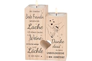 CREEK BROOK Kerzenhalter Doppelseitiger Druck - Beste Freundin,Geburtstagsgeschenk für Frauen,Personalisierte Kerzen,Freundschafts Geschenke,Geschenkideen für Beste Freunde (B)