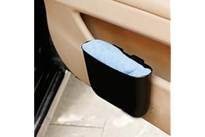 FUXUNAMZ Kleine Auto-Mülltonne, Aufbewahrungsbox (Farbe: schwarz), Doppelnutzungsbox, leicht zu reinigendes Kunststoffmaterial, tragbarer Mülleimer, Hängende Aufbewahrungsbox, kann am Auto installiert werden