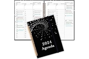 COKOAiAi Agenda 2024 Spirale - Agenda 2024 de Janv. 2024 à Déc. 2024, Agenda 2024 Semainier A5-22 * 16cm, Planificateur Portable, Maître de la Gestion du Temps