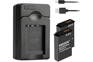 ENEGON Batterie de Remplacement (2 Paquets) et Kit Chargeur USB pour Nikon EN-EL12 et Nikon Coolpix AW100 AW130 P300 P330 S31 S70 S610 S800c S1000pj S6000 S8000 et Plus d'Appareils Photo