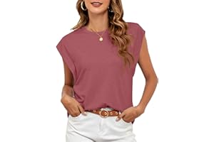 SENBATU T-Shirt sans Manches à col Rond pour Femme - Haut décontracté d'été