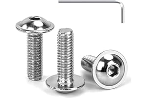 Tunejoy Viti a Testa Bombata con Flangia M5 x 16 mm Vite a Testa Esagonale Bulloni in Acciaio Inox A2 V2A Viti a Brugola con Chiavi a Esagono Filettatura Completa 30 Pezzi